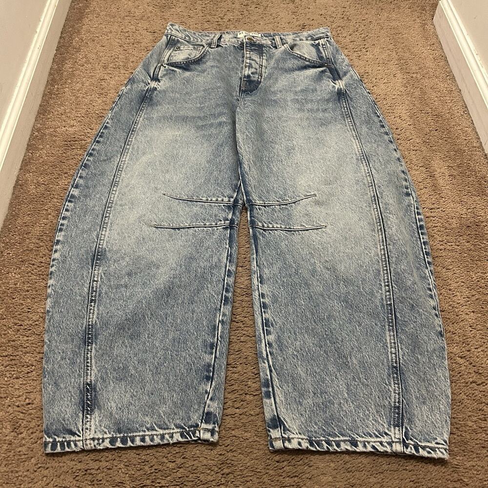 We The Free - Free People Acid Wash Barrel Jeans Size 26 Good Luck Mid Rise